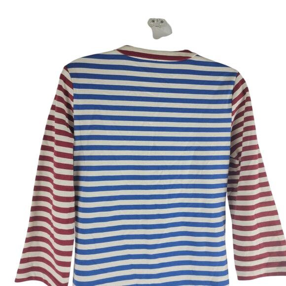 J crew Striped Lace Up Maxi Dress 3/4 Sleeve Multi Color Size XS - Picture 6 of 8